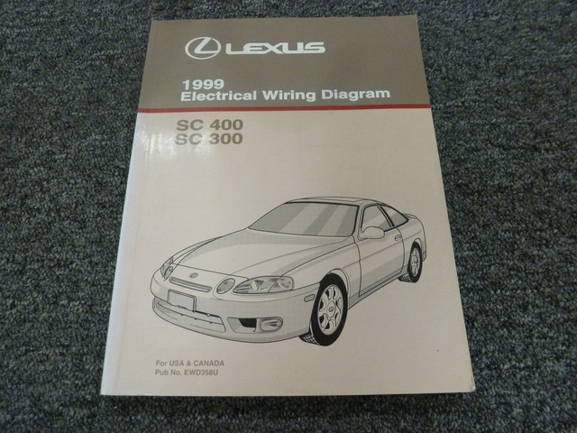 1999 Lexus SC 400 300 Coupe Electrical Wiring Diagram Manual 4.0L 3.0L