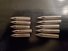 Lot of 10 Vintage Joseph Gillott’s 603F Mid-Elastic Dip Pen Nibs Made in England