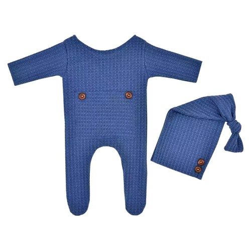 Newborn Boy Outfit Photography Baby Infant Photo Prop Sleeping Hat + Suit 2 Pcs - 第 12/12 張圖片