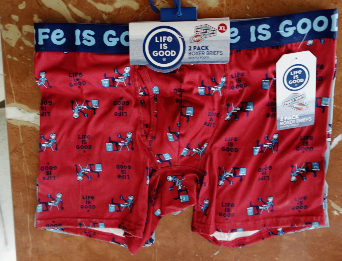 Life is Good Men's Underwear - Super Soft Boxer Briefs (6 Pack