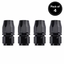 4PCS 10AN Straight Swivel Hose End Fitting For CPE Oil Fuel Line Aluminum Black