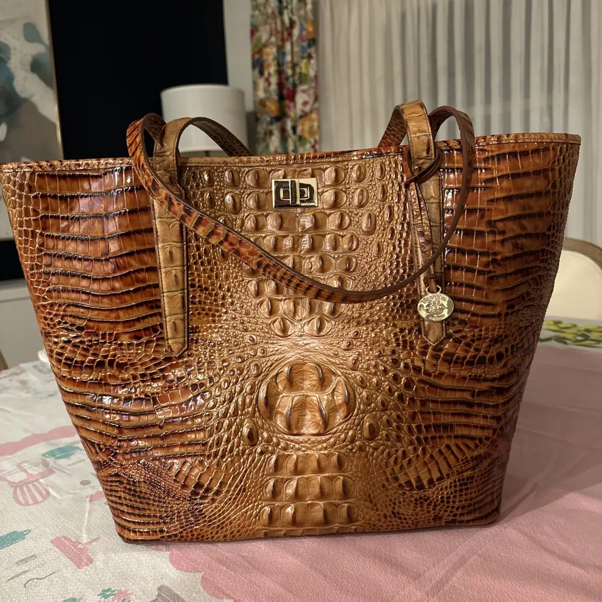 BRAHMIN ANNIKA OVERSIZED TOTE TOASTED ALMOND MELBOURNE LEATHER