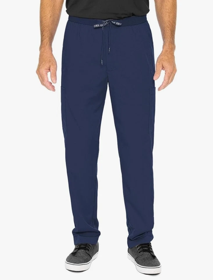 Pantalones Médicos Med Couture Para Hombre Pierna Recta Azul Marino Talla S - Cremallera Mosca, 6 Bolsillos Foto 4 de 4