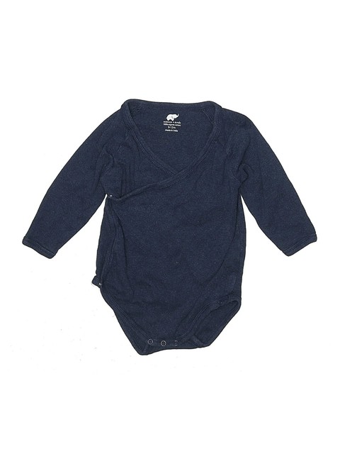 Monica + Andy Boys Blue Long Sleeve Bodysuit 9-12 Months