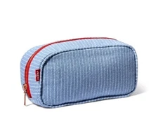 Levi’s x Target 🩵 Striped Light Blue Small Accessory Zip Pouch Cotton Bag NWT