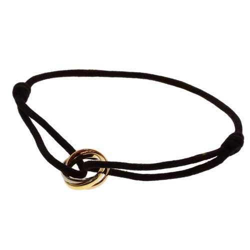 CARTIER  Trinity Cotton Cord Bracelet K18 Yellow Gold 18K Pink Gold Ladies [...