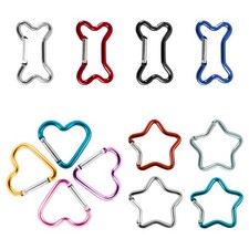 12 Pcs Heart Carabiner Cute Clip Set,Alloy Star Carabiner in 4 Shaped,Heart K...
