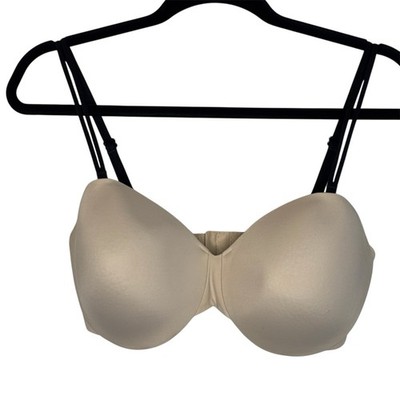 Body by Victoria Ipex Bra Size 36DD Tan Underwire Removable Black Straps Padded