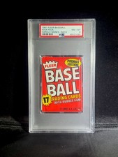 1981 Fleer Baseball Wax Pack W Harold Baines Rookie On Back PSA 8 NM-MT