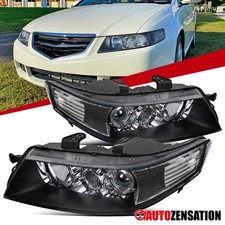 Fit 2004-2005 Acura Tsx Black Xenon Hid Projector Headlights Lamps Leftright
