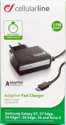 4x Cellularline USB Charger Ladegerät Kit 2A 15W 1,6m Micro USB schwarz