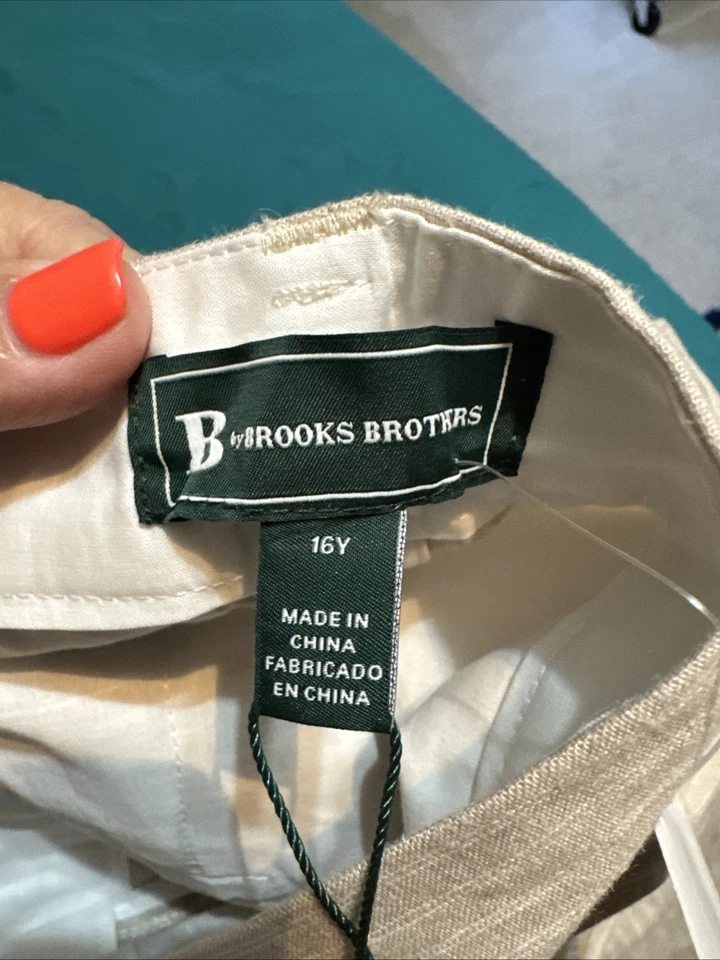 Calças masculinas Brooks Brothers mistura de linho tamanho 16 - Imagem 3 de 4