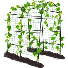 Garden Arch Tunnel Trellis for Climbing Plants Outdoor, 7 ft Tall Metal Walkw...