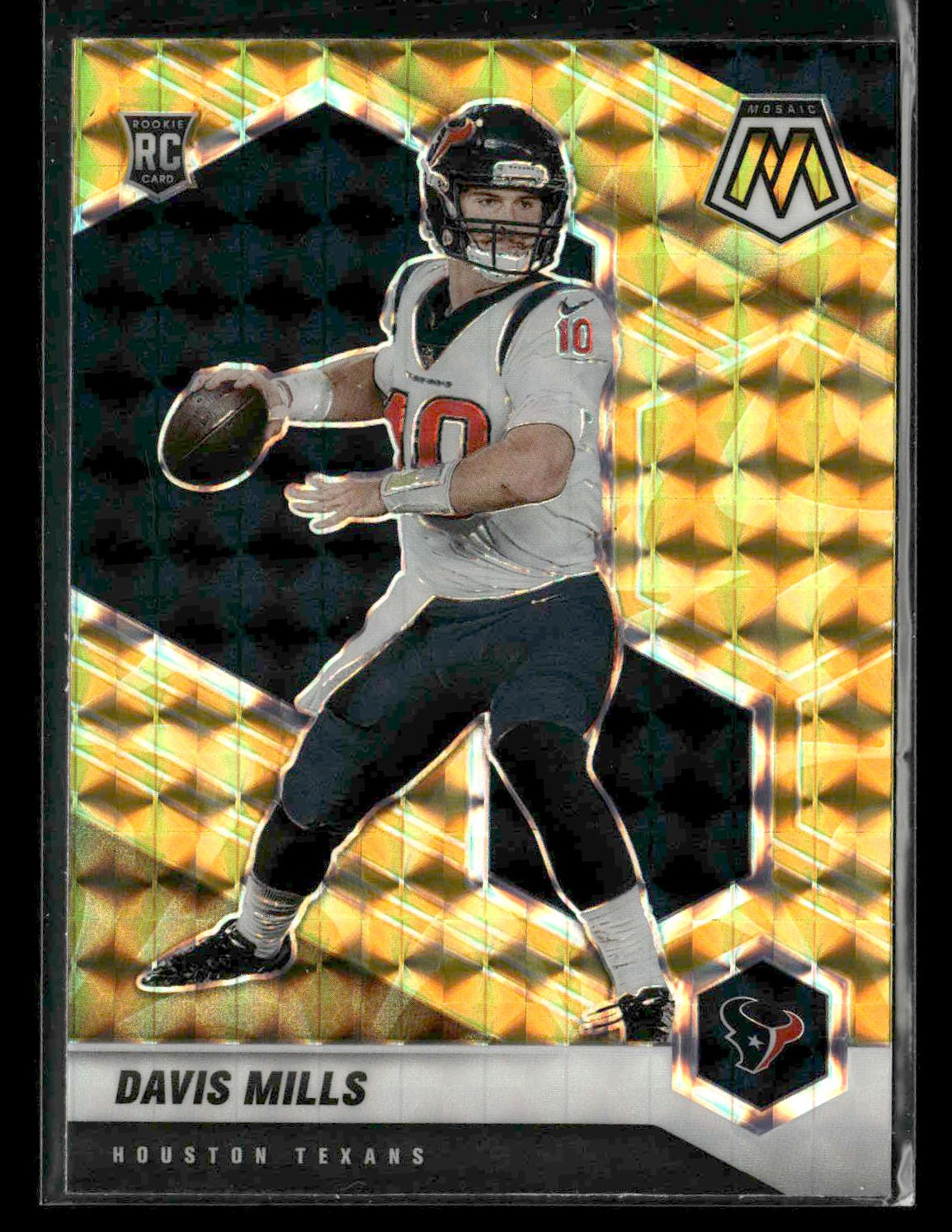 2021 Panini Mosaic Davis Mills #322 Prizm Reactive Yellow Rookie Houston Texans
