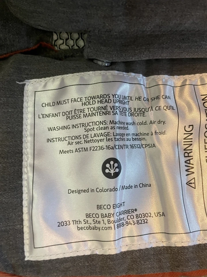 Переноска Beco 8 для малышей/малышей 8 в 1. 7-45 фунтов оранжевый/ржавчина - Изображение 4 из 4