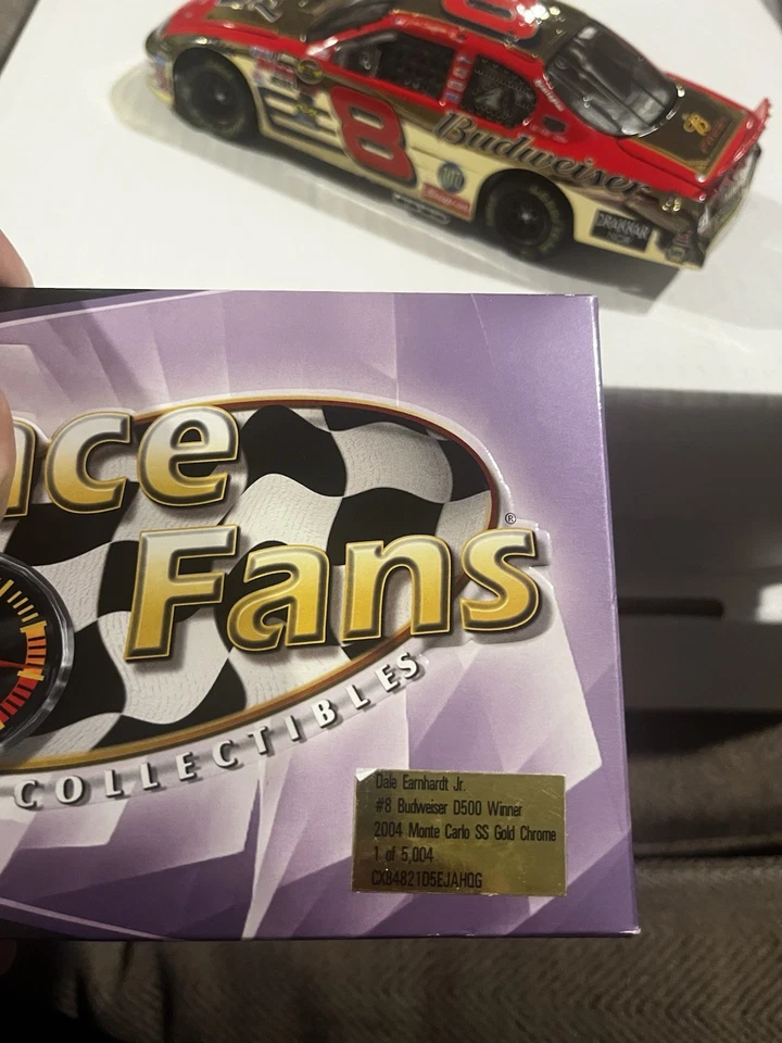 Dale Earnhardt Jr. 2004 Monte Carlo SS Gold Chrome Budweiser D500 Winner 1/24 - Image 4 of 4