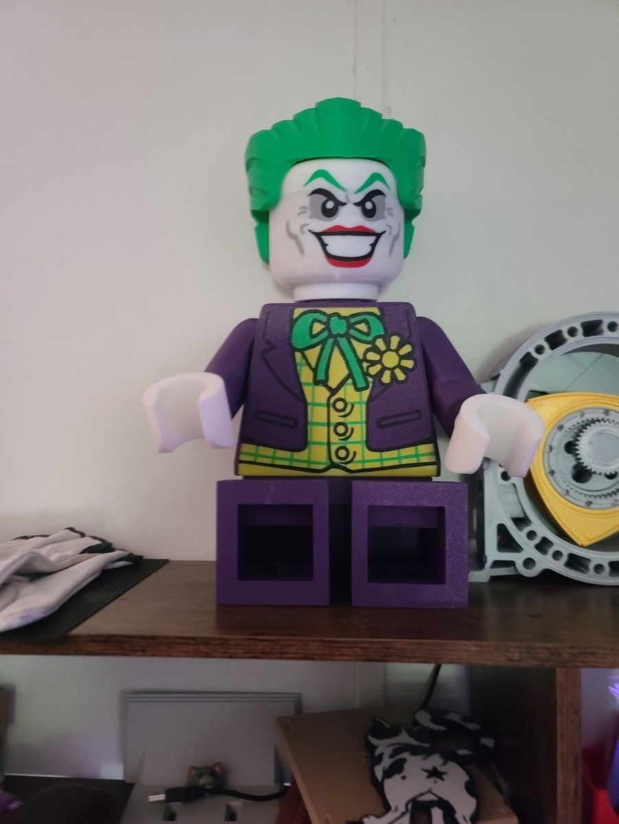3d printed 1 foot 9 1/2 inch LEGO The Joker Purple Suit Green Hair