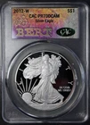 2012 W CAC PR70 DCAM Bert - 1 oz Silver American Eagle SAE US $1 Coin