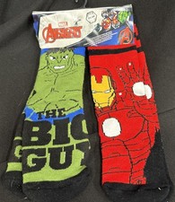 Kids Hulk And Iron Man Grip Socks Fits EU Size 31/34