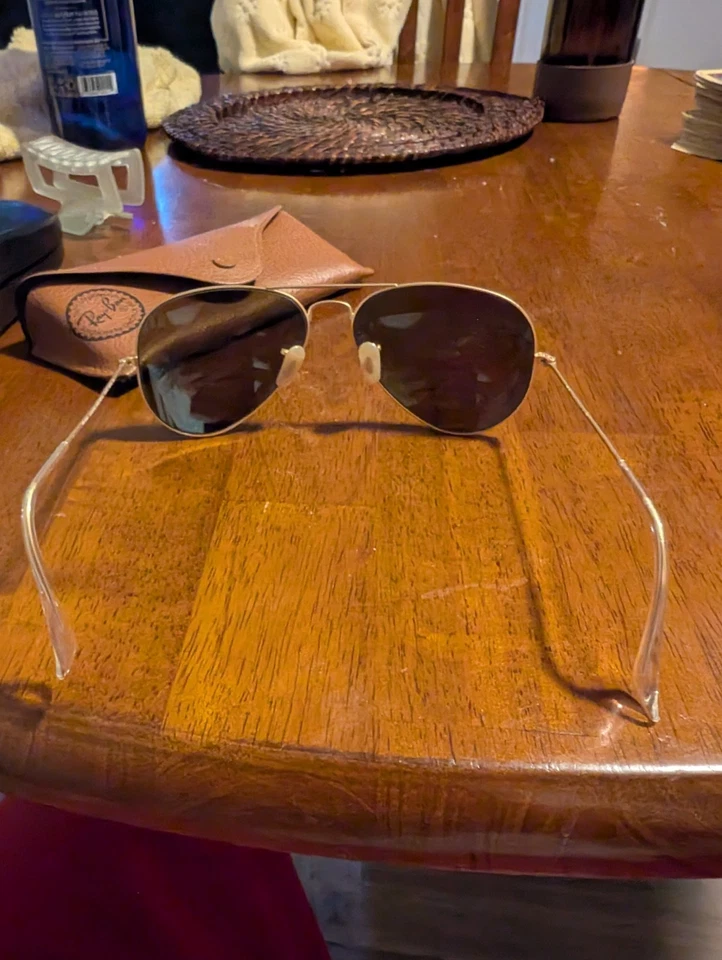 DEFECTIVE RayBan RB3025 Aviator Large Metal Mirrored Bue Mens Sunglasses G3D - Image 3 of 4