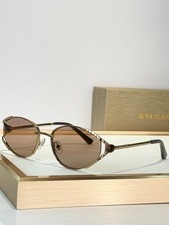 Bottega Veneta BV5025S Gold Metal Oval Sunglasses Brown Gradient 57-15-145