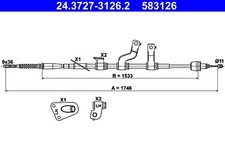 HANDBREMSSEIL SEILZUG FÜR HYUNDAI I30 (GD) - ATE 24.3727-3126.2