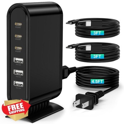 Essri 6-Port GaN USB C Charger Station PD 20W Desktop Block