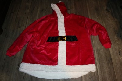 RARE The Comfy wearable hoodie micro fleece blanket SANTA CLAUSE adult size NICE