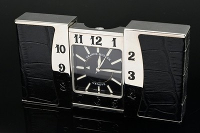 Franck Muller Ermeto seltene Luxus Reise Wecker Tisch Schiebe Uhr Fullset OVP