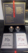 Deluxy Mr and Mrs Luggage Tag  Passport Holder Set for Couple Travel Gifts NEW