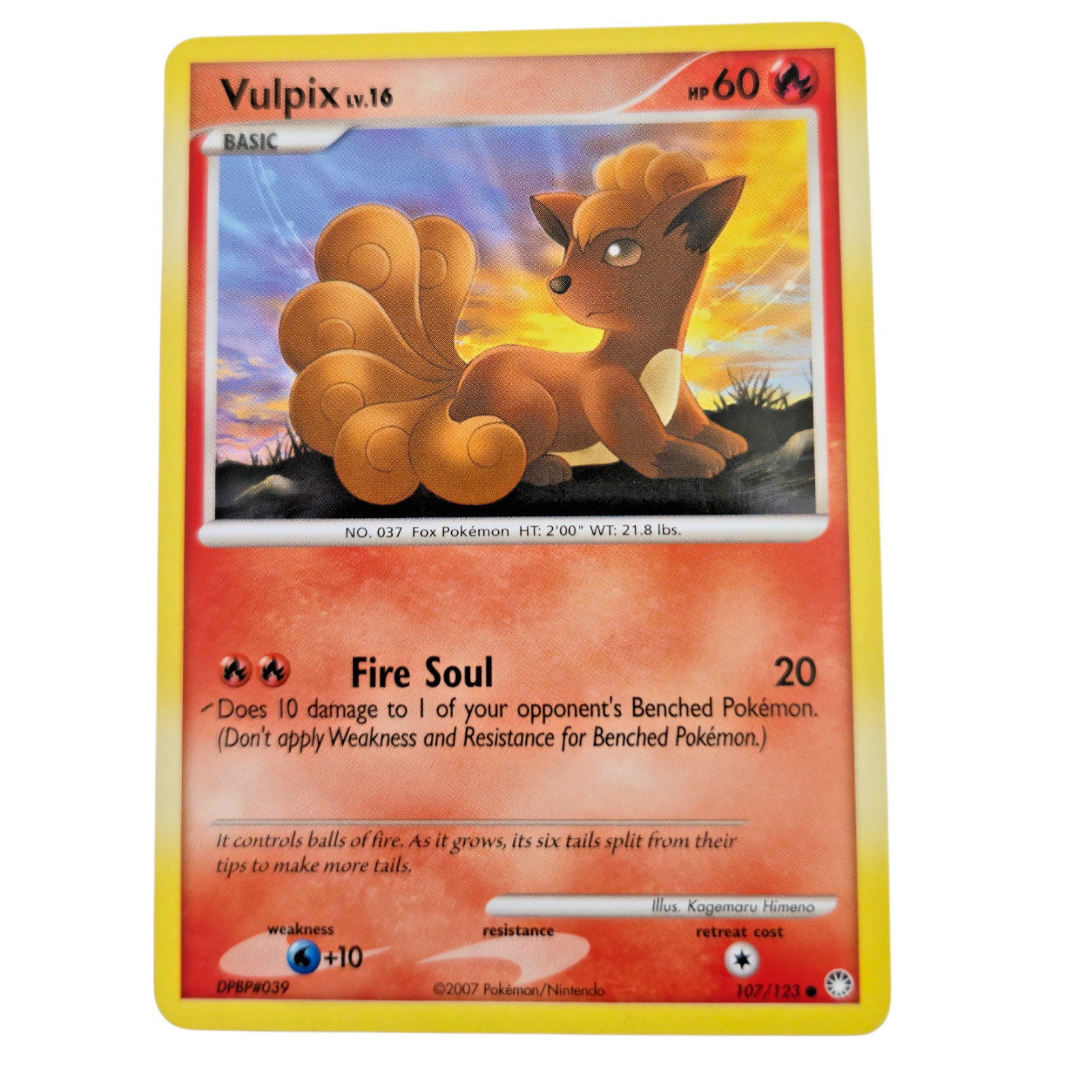 Pokemon Vulpix Mysterious Treasures MT 107/123 Common Fire Basic Fox Fire Soul