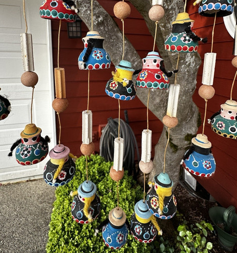 Hand Painted Mexican Folk Art Hanging Wind Chime