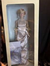 Franklin Mint Princess Diana NRFB With COA Silver Gown