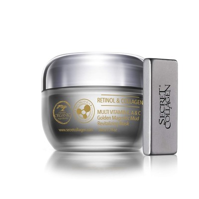 Secret Collagen Multi Vitamin E, A, C Golden Magnetic Mud Revitalizing Mask NEW