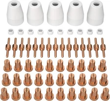 ARCCAPTAIN 60PCS PT31 Plasma Cutting Consumables Fit CUT-45 60pcs, Pt31 