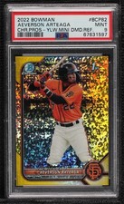 2022 Bowman Yellow Mini-Diamond Refractor 52/75 Aeverson Arteaga PSA 9 MINT 04cw