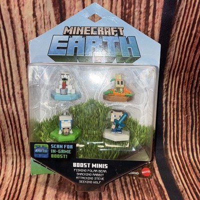 Minecraft Earth Boost Mini 4 pack Polar Bear Seeking Wolf Snacking Rabbit 