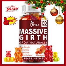 XXXL Plus Size Best Male ENLARGER Gummies Longer Wider Bigger Man Natural 60 Cap