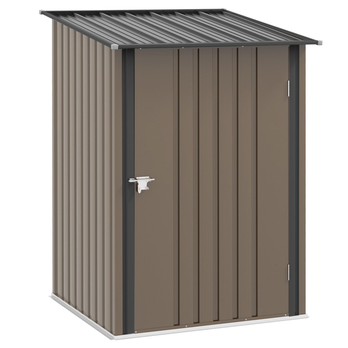 Outsunny 3.3ft x 3.4ft Outdoor Storage Shed Steel Garden Shed with Lockable Door