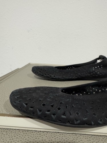 ARCHE Black Lilly Maya Nubuck Ballet Flats Women's 37 US 6 Leather Perforated - Picture 9 of 16