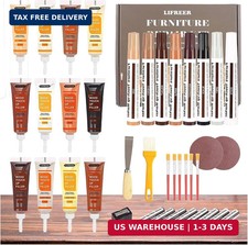 Wood Furniture Repair Kit - 40 Pcs Wood Filler, Touch Up Markers with Wax Sticks