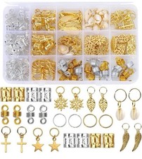 200PCS Hair Beads for Women Braids, Loc Jewelry for Hair, Dreadlocks Accessories