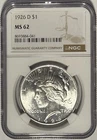 1926 D Peace Dollar $1 NGC MS62 ‼️BETTER DATE - FULL OF LUSTER‼️