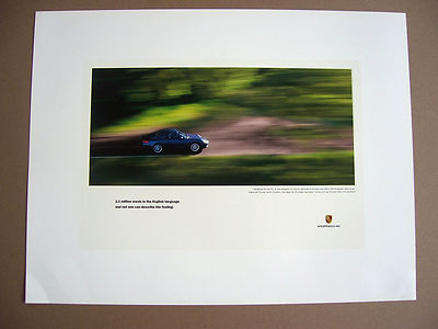 PORSCHE OFFICIAL 996 911 LAPIS BLUE COUPE FACTORY POSTER 1999-2004
