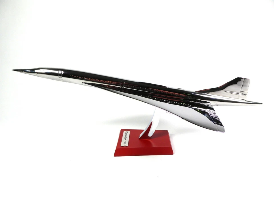 Concorde aérospatiale 1969 échelle 1/200 (30 cm) chromé - Avion de collection - Photo 4/4