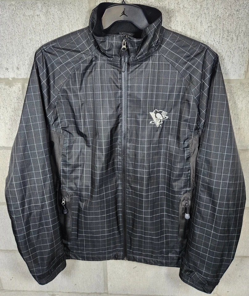 Chaqueta NHL Pittsburgh Penguins Antigua Negra Cremallera Completa Para Hombre Talla Mediana Foto 3 de 4
