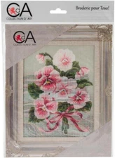 C d A Collection D' Art NEEDLEPOINT TAPESTRY KIT - PINK FLORALS