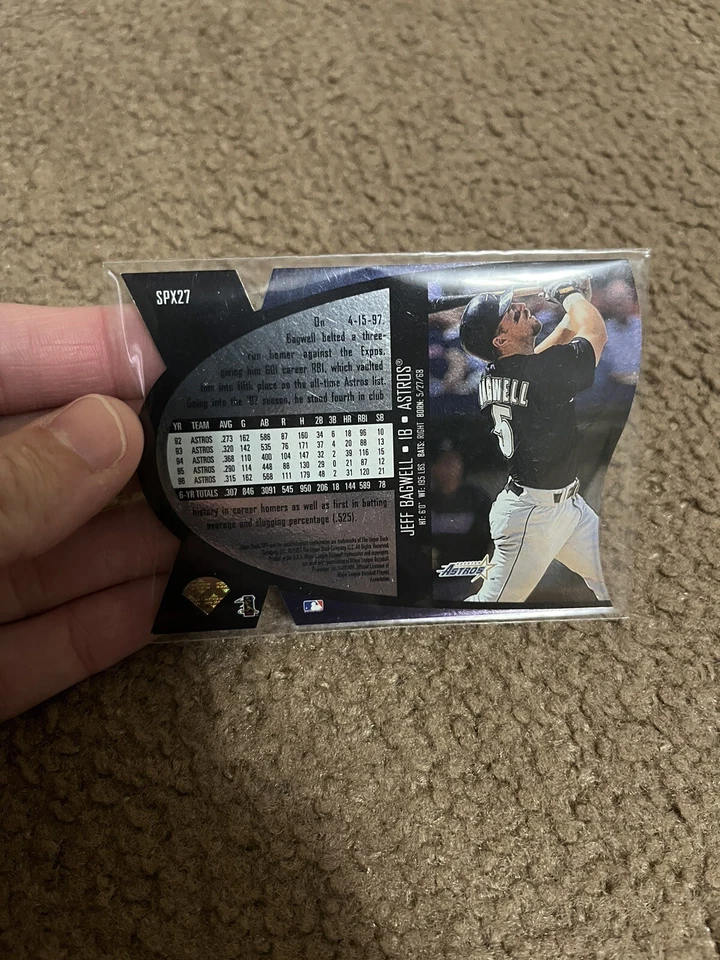1997 SPX Jeff Bagwell #SPX27 Blue Houston Astros Near Mint  - Image 2 of 2