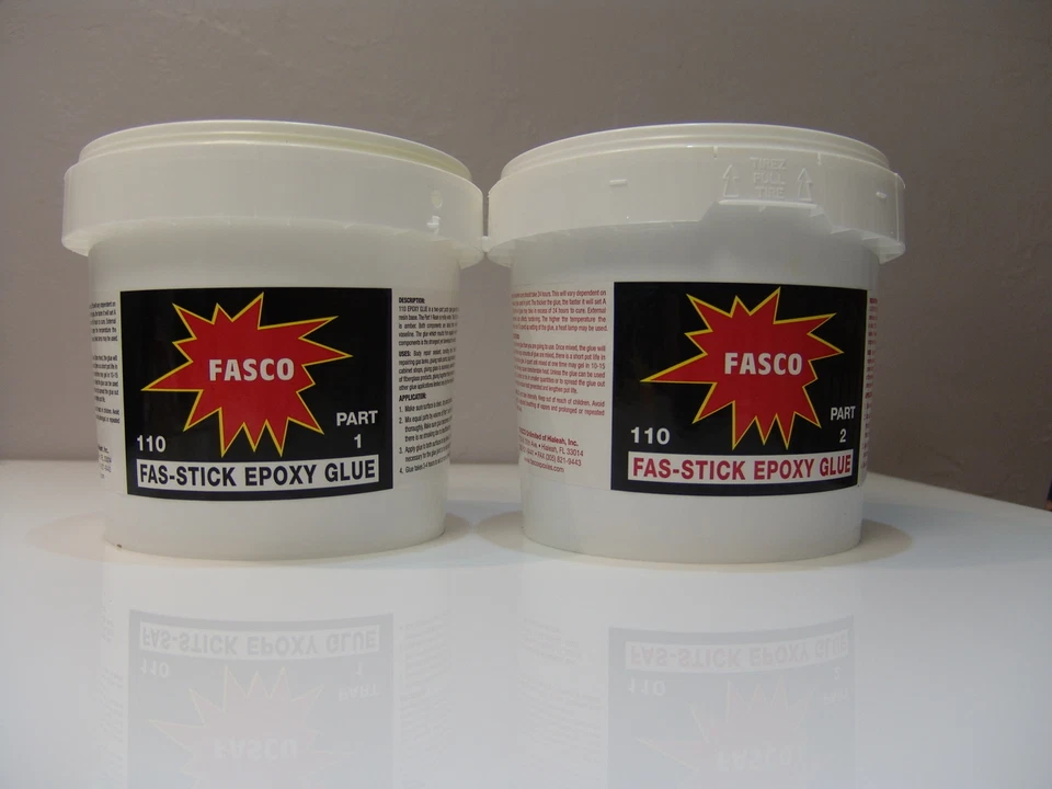 FASCO 110 EPOXY GLUE, 2 parts, 1/2 Gallon kit makes 64oz of EPOXY GLUE