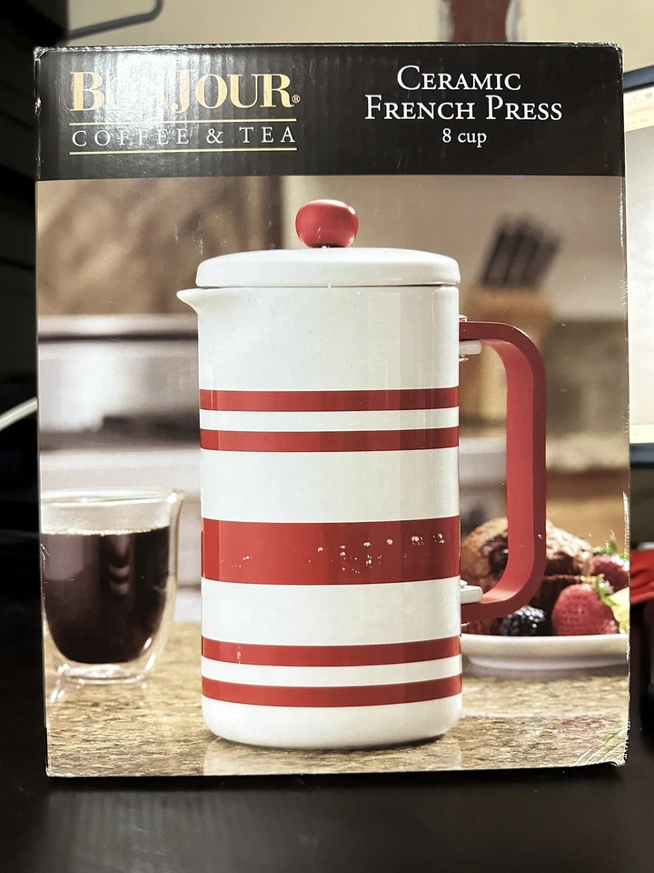 BonJour Cafetera Prensa Francesa Cerámica Bebidas Calientes con Filtro de Bloqueo de Sabor Foto 4 de 4